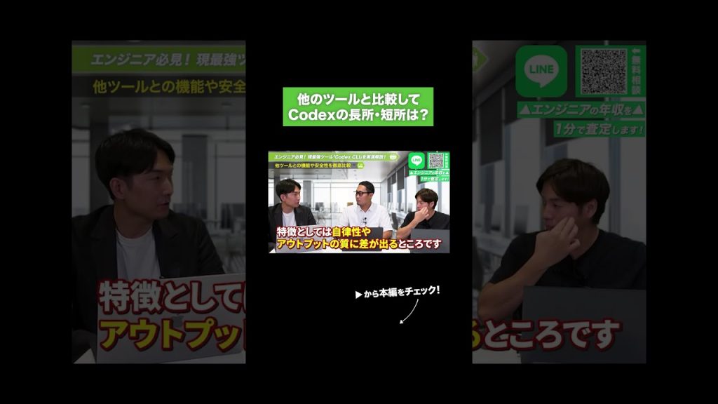 他のツールと比較してCodexの長所・短所は？