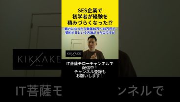 SES企業で初学者が経験を積みづらくなった！？ #エンジニア転職 #モロー