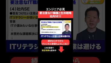 要注意なIT職種と生存戦略🧑‍💻社内SE③ #エンジニア転職 #モロー