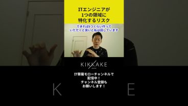ITエンジニアが1つの領域に特化するリスク #エンジニア転職 #モロー