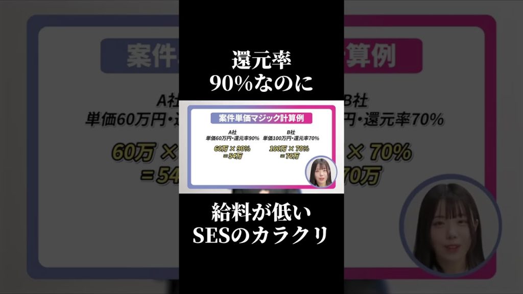 【衝撃暴露】還元率90%なのに給料が低いSESのヤバいカラクリ #SESエンジニア #SES #IT業界 #アイドルシステム #高還元