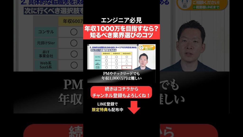 年収1000万を目指すなら？知るべき業界選びのコツ #エンジニア転職 #モロー