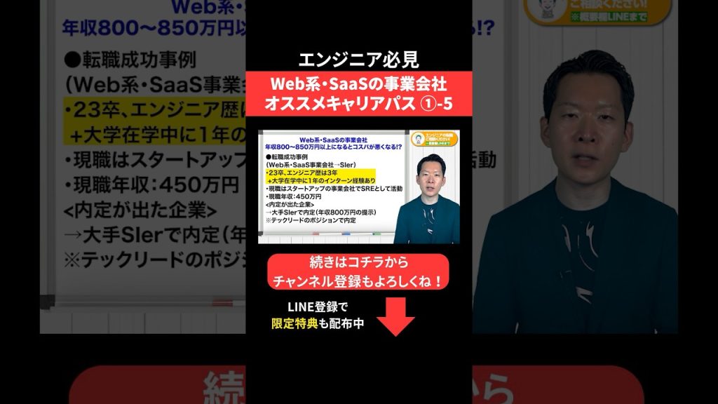 Web系・SaaSの事業会社 オススメキャリアパス①-5 #エンジニア転職 #モロー