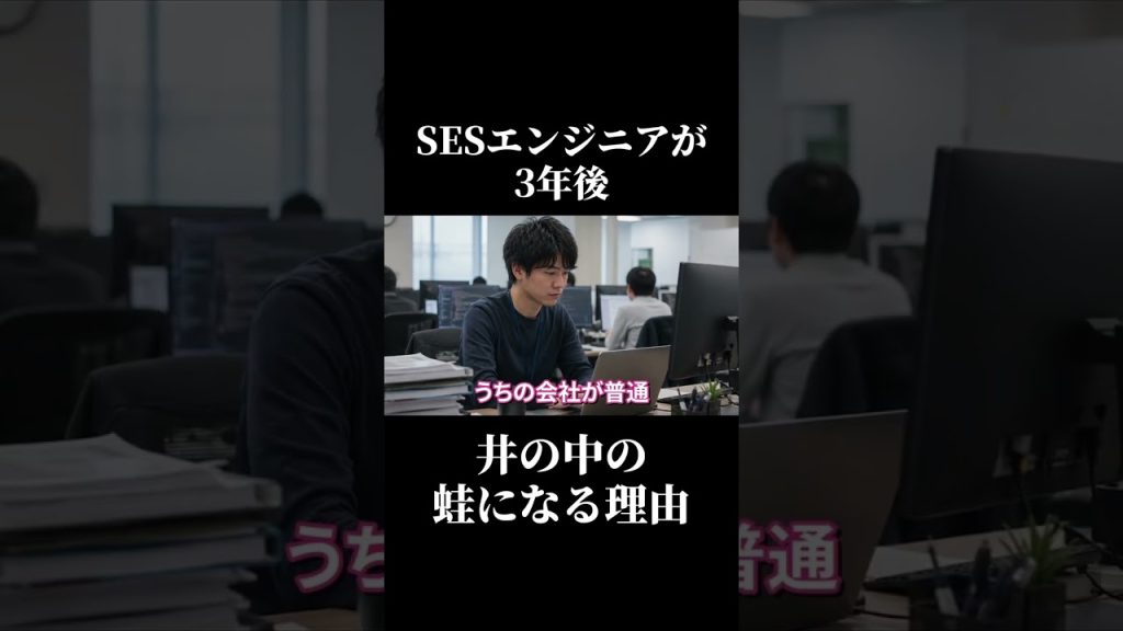 ヤバい！3年後、SESエンジニアが井の中の蛙になる理由 #SESエンジニア #SES #転職 #働き方 #現場改善
