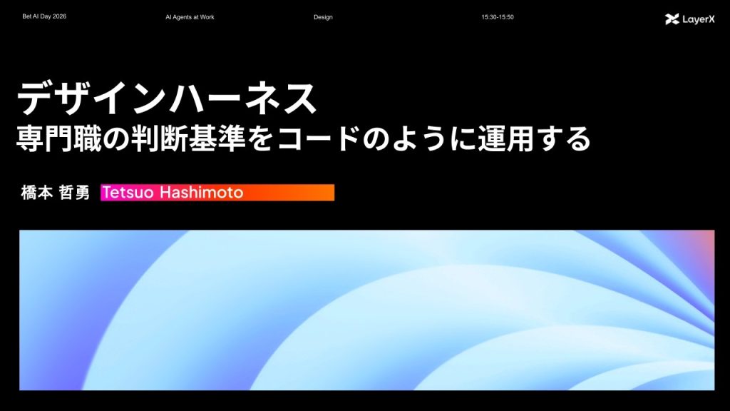 デザインハーネス：専門職の判断基準をコードのように運用する丨Bet AI Day 2026